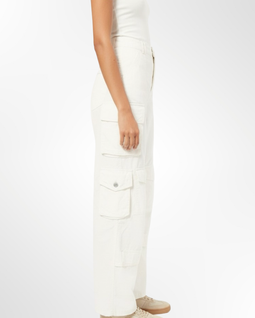 Pantalon Cargo Blanc BERSHKA – Image 3