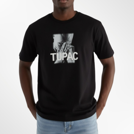 Tee shirt Oversize Tupac Noir BERSHKA