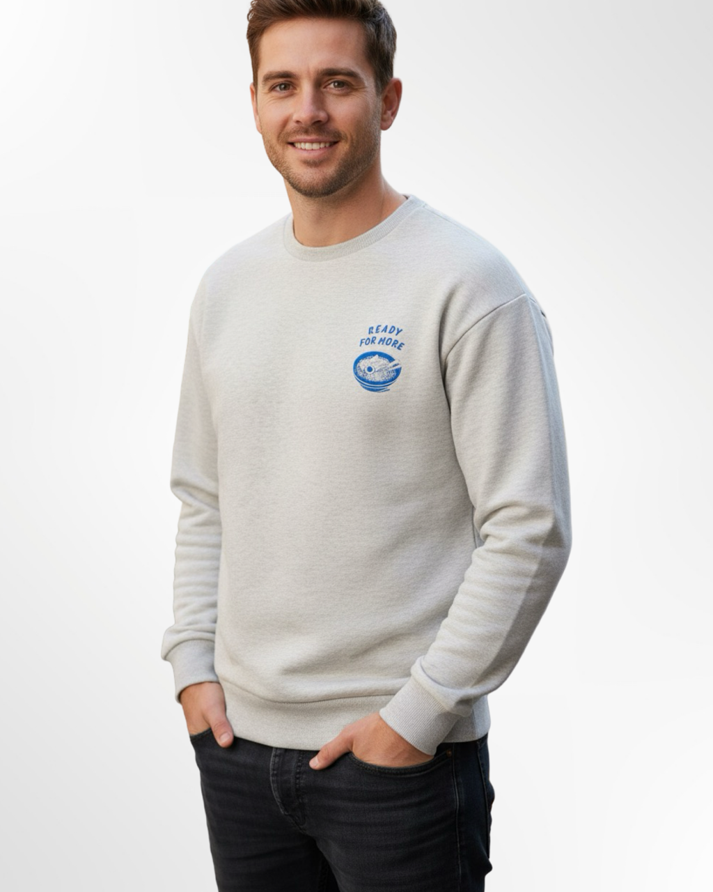 Sweat Gris clair Chiné JACK & JONES