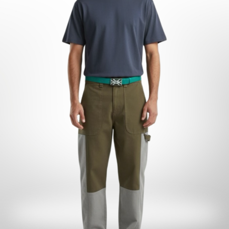 Pantalon Droit 7/8 Gris Vert BENETTON