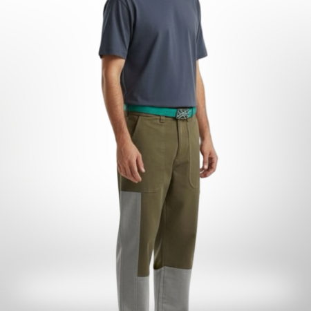 Alternative view of Pantalon Droit 7/8 Gris Vert BENETTON