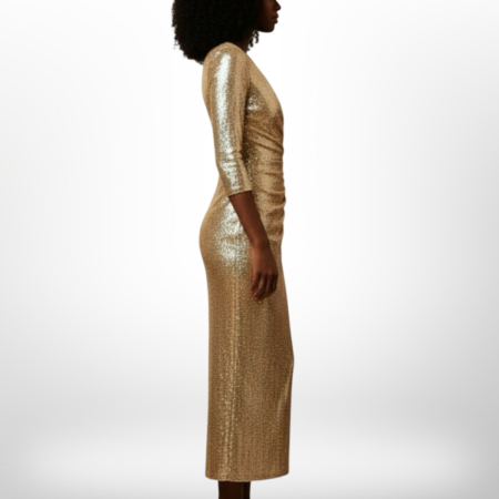 Alternative view of Robe Longue Dorée RINASCIMENTO Femme