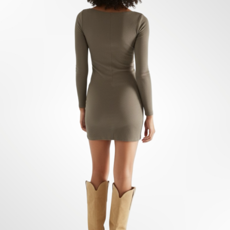 Alternative view of Robe Fourreau KAKI BERSHKA