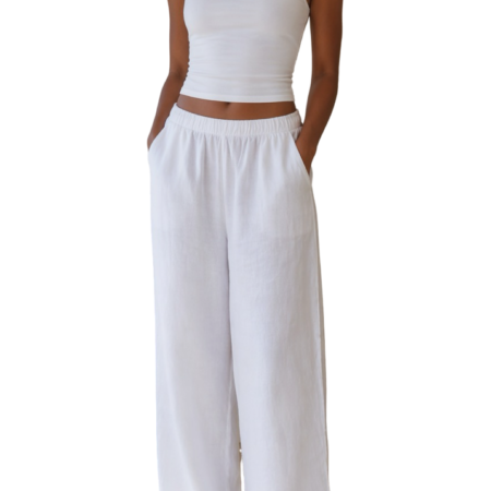 Pantalon Lin Blanc OYSHO